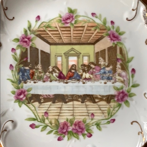 Last Supper decorative gold trim plate - Picture 2 of 5